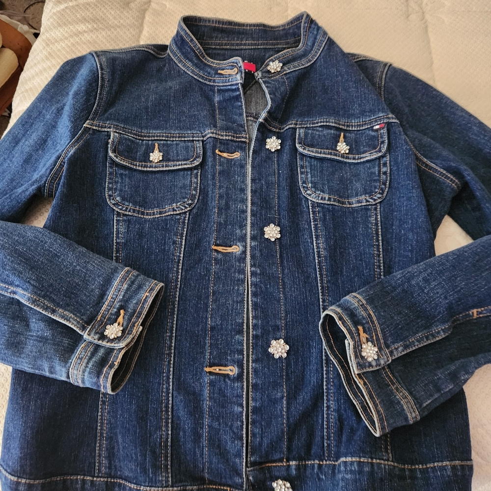 Tommy Hilfiger Blue Jean Jacket with Embellishments